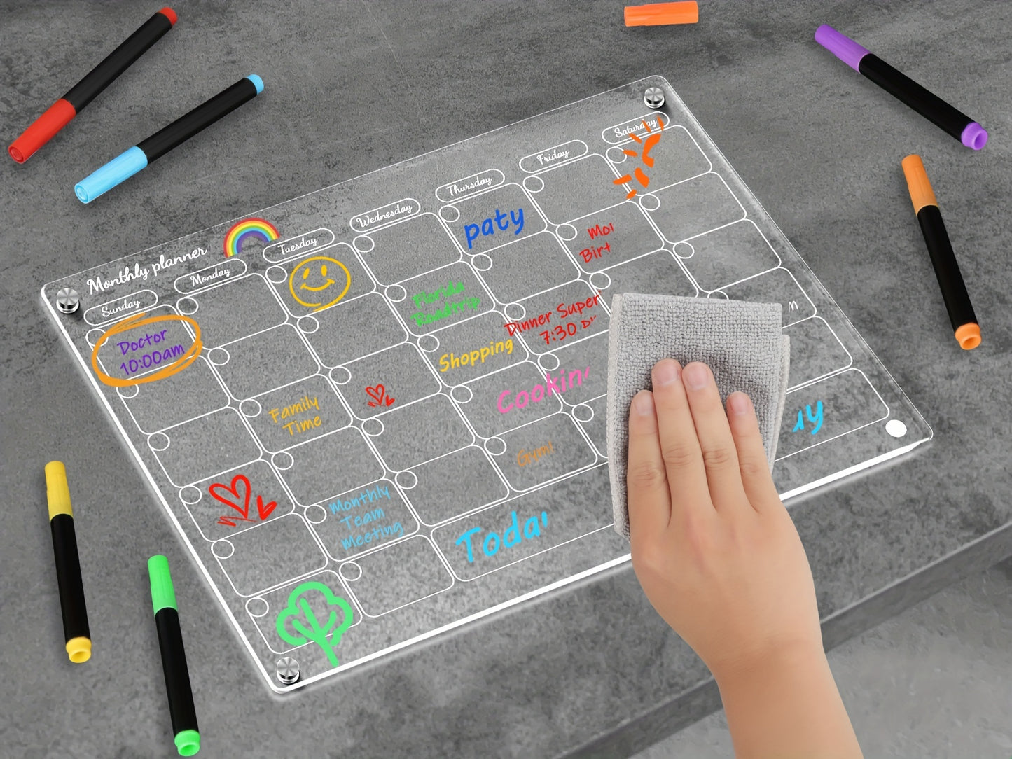 20 Vibrant Liquid Chalk Markers - Ultra Fine Point, Erasable, Wet Erase, Dry Erase Board Compatible, Non-Toxic, Quick-Drying, and Reversible for Acrylic Fridge Calendar, Clear Glass, Refrigerator White Board, Mirror, and Wind