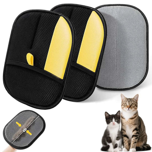 Dropshipping Two-Way Large Efficient Pet Hair Removal Gloves Electrostatic Double-Sided Reusable Washable Pet Grooming Gloves