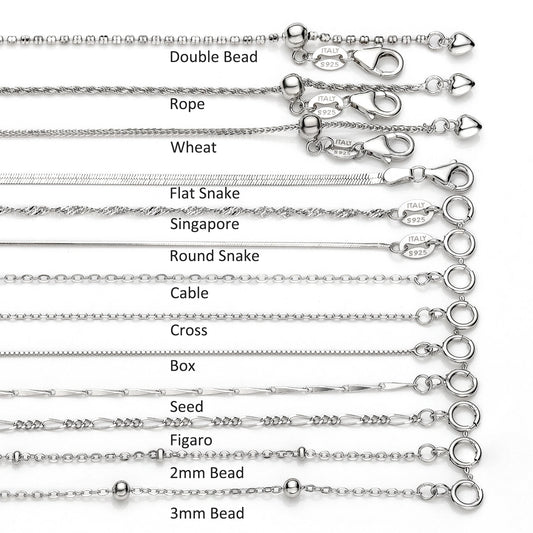 925 Sterling Silver Chain Necklace Thin Italy Link Figaro Snake Cable Rope Fine Jewellery Cadena De Plata 925 Roll Meters