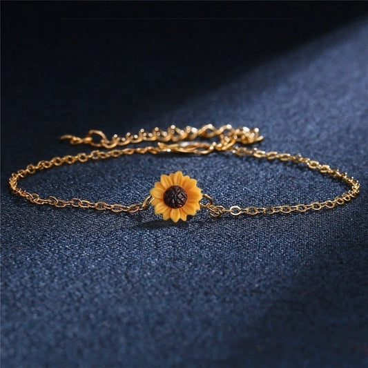 5pcs/lot Jewellery Set Women Sunflower Accessories Set Necklace/Earrings/Ring/Bracelet Jewelry Sets for Women Girls Gifts