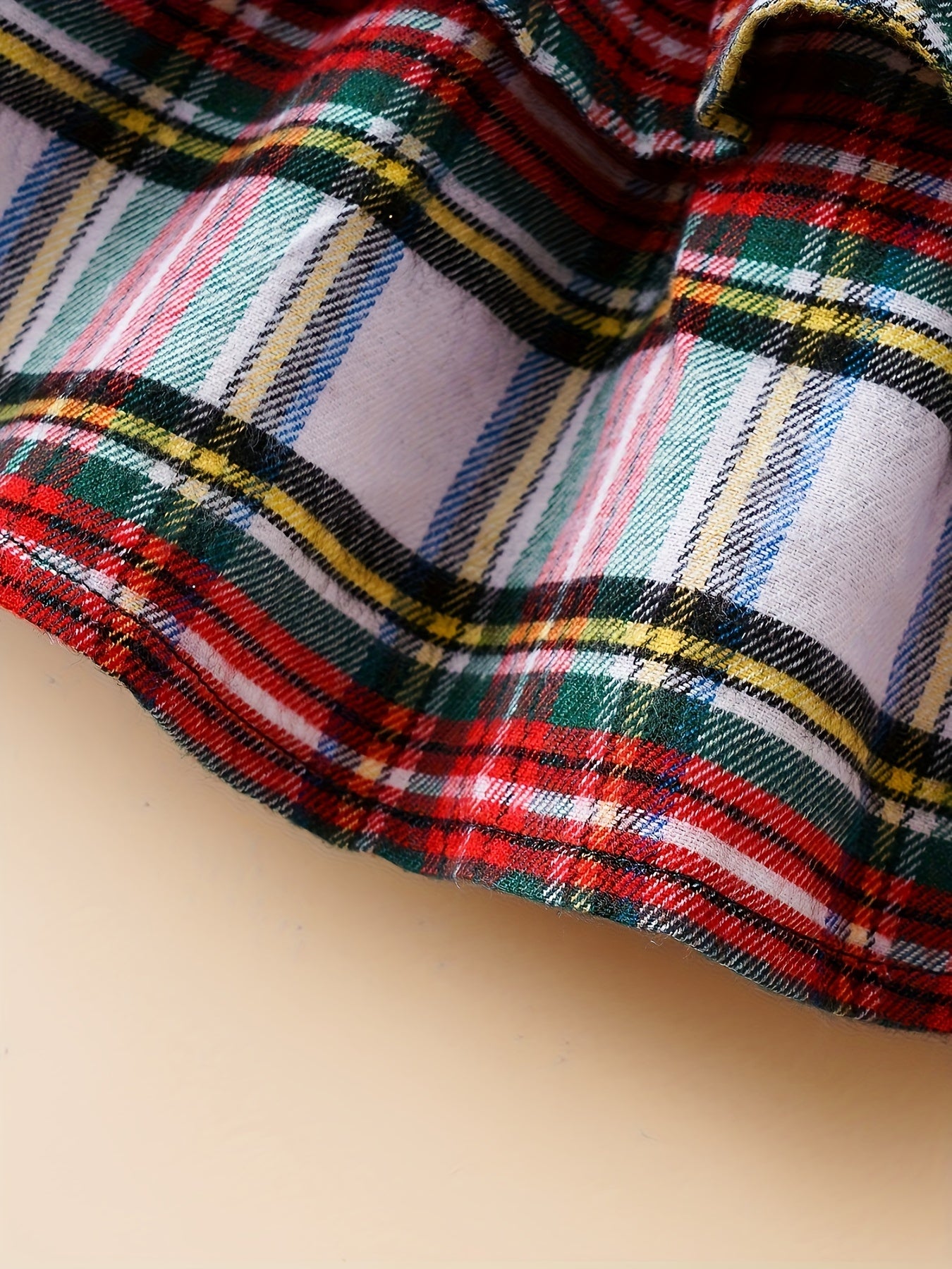 Baby Autumn and Winter Clothing Set Baby Girls 0-18 Months Romper and Plaid Strap Skirt and Headband