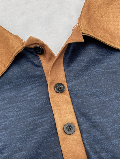 Popular casual long-sleeved button-down men's polo shirts, roll-neck tops, pullovers, men's spring, summer, autumn and winter clothing