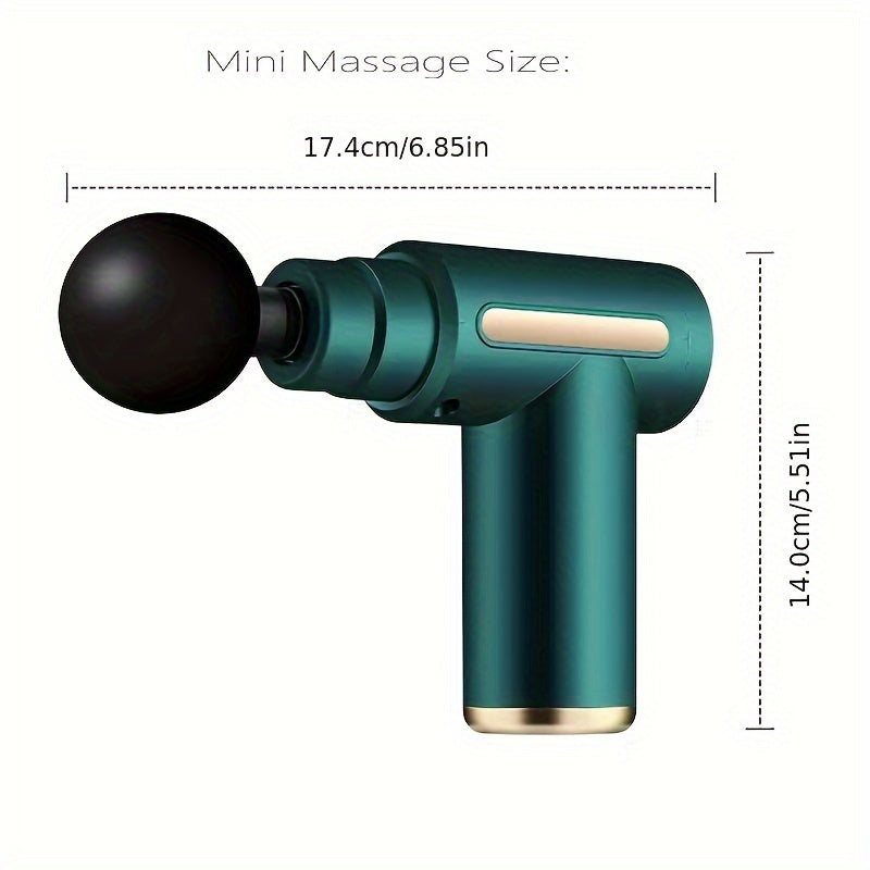 Portable Fascial Mini Massage Gun, Muscle Deep Tissue Massage Gun, Handheld Impact Massager, - Rechargeable, 4 Replaceable Massage Heads, Suitable for Home Office Gym Women's Birthday Gift Men's Dad Gift