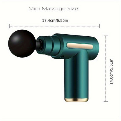 Portable Fascial Mini Massage Gun, Muscle Deep Tissue Massage Gun, Handheld Impact Massager, - Rechargeable, 4 Replaceable Massage Heads, Suitable for Home Office Gym Women's Birthday Gift Men's Dad Gift