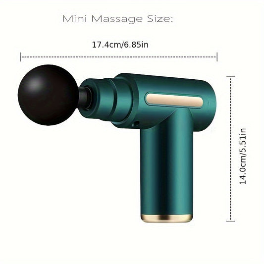 Portable Fascial Mini Massage Gun, Muscle Deep Tissue Massage Gun, Handheld Impact Massager, - Rechargeable, 4 Replaceable Massage Heads, Suitable for Home Office Gym Women's Birthday Gift Men's Dad Gift