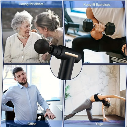 Portable Fascial Mini Massage Gun, Muscle Deep Tissue Massage Gun, Handheld Impact Massager, - Rechargeable, 4 Replaceable Massage Heads, Suitable for Home Office Gym Women's Birthday Gift Men's Dad Gift