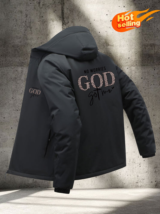 Women'S Heavy-Duty Winter Jacket - Thermal Insulated Coat with Front Zipper Closure, Hooded Outerwear for Cold Weather, Non-Slip Grip - Christian Faith-Based Design, Winter Clothes, Faithinspired Apparel, Geometric Print, Fai