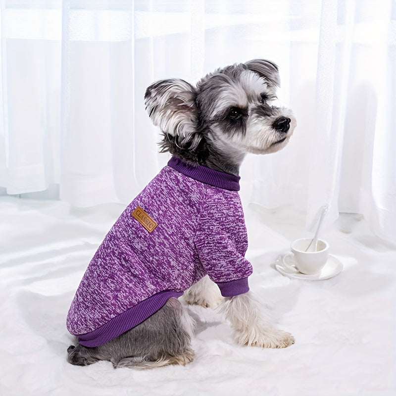 Warm Fleece 1pc Dog Puppy Knitted Classic Sweater - Thermal Winter Clothing - Christmas Gift for Dogs Cats