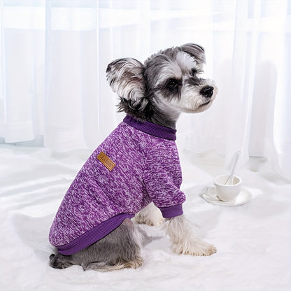 Warm Fleece 1pc Dog Puppy Knitted Classic Sweater - Thermal Winter Clothing - Christmas Gift for Dogs Cats