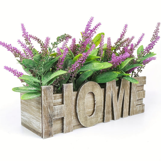 1pc Artificial Eucalyptus Potted Plant For Office Desk, Fake Green Plant With Wooden Pot, Faux Plant For Home Office Garden Wedding Kitchen Shower Room Decoration, Home Decor