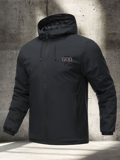 Women'S Heavy-Duty Winter Jacket - Thermal Insulated Coat with Front Zipper Closure, Hooded Outerwear for Cold Weather, Non-Slip Grip - Christian Faith-Based Design, Winter Clothes, Faithinspired Apparel, Geometric Print, Fai