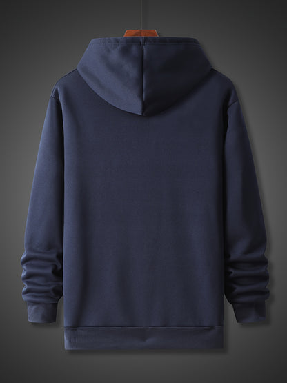 Casual Long Sleeve Hoodies - Sorry I'm Late I Didn't Wanna Come Print Kangaroo Pocket Hoodie - Pullover Sweatshirt for Men, Fall Winter Clothing