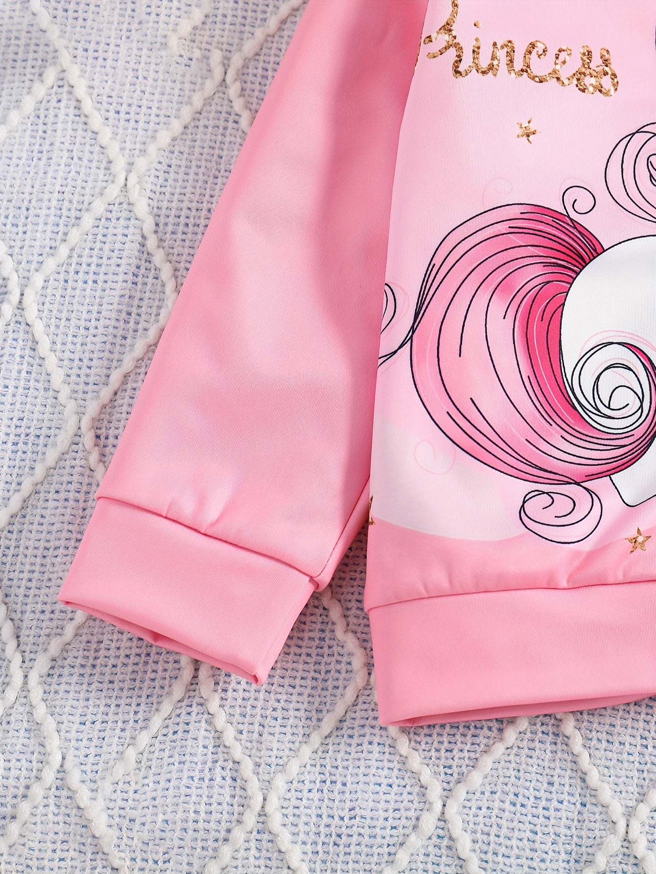 Cute Toddler Girls 2pc Lovely Unicorn Princess Graphic Zip Jacket + Jogger Pants Set Kids Clothes Spring Fall Gift
