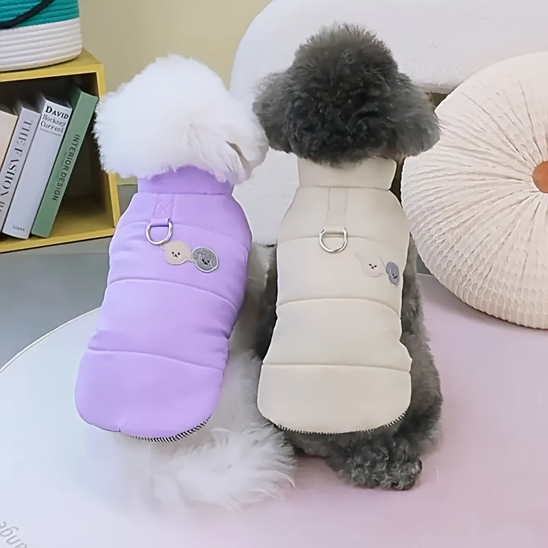 Dog Winter Clothes, Puppy Warm Jacket, Pet Coat For Small Medium Dogs With D-ring Vest Costumes