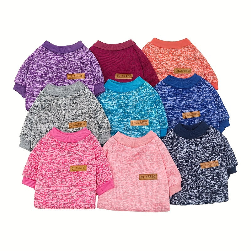 Warm Fleece 1pc Dog Puppy Knitted Classic Sweater - Thermal Winter Clothing - Christmas Gift for Dogs Cats