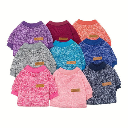 Warm Fleece 1pc Dog Puppy Knitted Classic Sweater - Thermal Winter Clothing - Christmas Gift for Dogs Cats