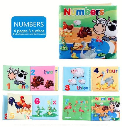 A Set Of 6 Cloth Book Baby Cloth Books Set, Wild Animal Cloth Book, Sea Animal Cloth Book, Fruit Cloth Book, Food Cloth Book Ocean Cloth Book, Character Cloth Book, Early Education Baby Toy Soft Book