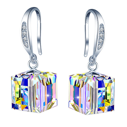 Sterling Silver 925 Premium Austrian Crystal Jewelry Dangle Drop Earrings for Women Destiny Jewellery