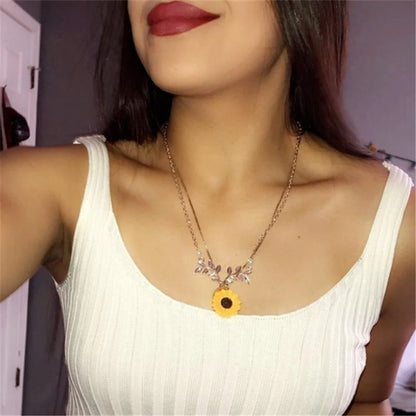 5pcs/lot Jewellery Set Women Sunflower Accessories Set Necklace/Earrings/Ring/Bracelet  Jewelry Sets for Women Girls Gifts