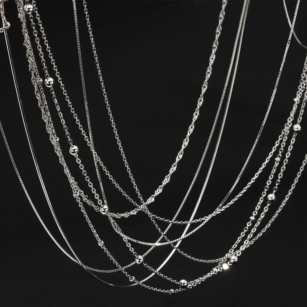 925 Sterling Silver Chain Necklace Thin Italy Link Figaro Snake Cable Rope Fine Jewellery Cadena De Plata 925 Roll Meters