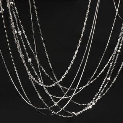 925 Sterling Silver Chain Necklace Thin Italy Link Figaro Snake Cable Rope Fine Jewellery Cadena De Plata 925 Roll Meters