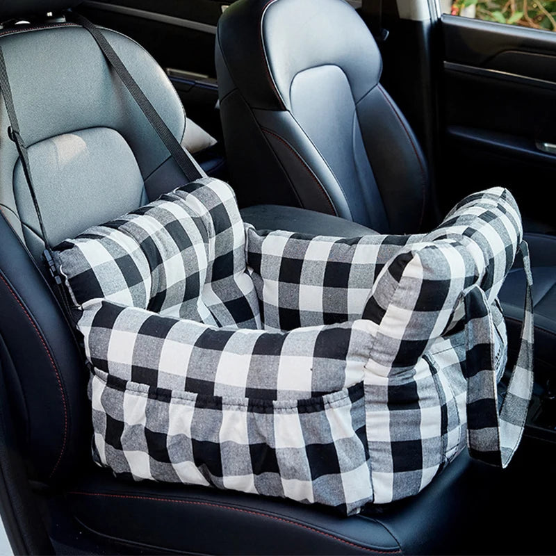 Custom Logo Portable Dog Bed Comfortable Design Dog Car Booster Seat for Pets with Safety Straps