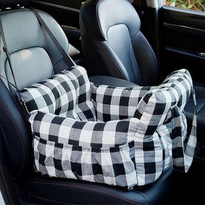 Custom Logo Portable Dog Bed Comfortable Design Dog Car Booster Seat for Pets with Safety Straps
