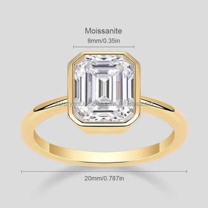 Luxury 14K Gold 2ct Cushion Cut Moissanite Diamond Engagement Ring 3Claws HollowFine Jewellery for Women's Party by Top Supplier