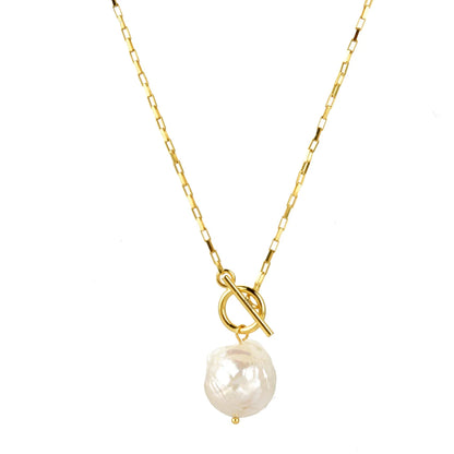 FUAMAY Dainty 925 Silver T Bar Baroque Freshwater Pearl Necklaces Pearls for Jewellery Making