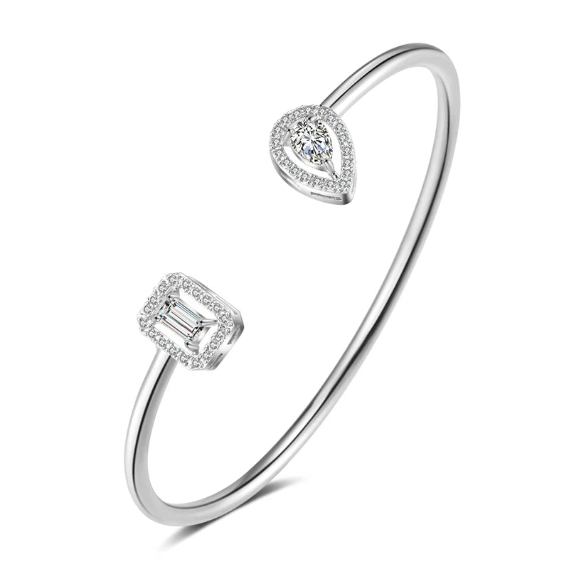 RAKOL BP2212 Fine Design Minimalist Colour Gemstone Zircon Dubai Bridal Adjustable Bangle Bracelets Jewellery Women
