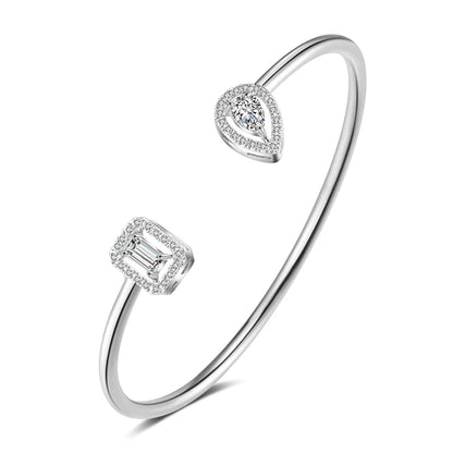 RAKOL BP2212 Fine Design Minimalist Colour Gemstone Zircon Dubai Bridal Adjustable Bangle Bracelets Jewellery Women