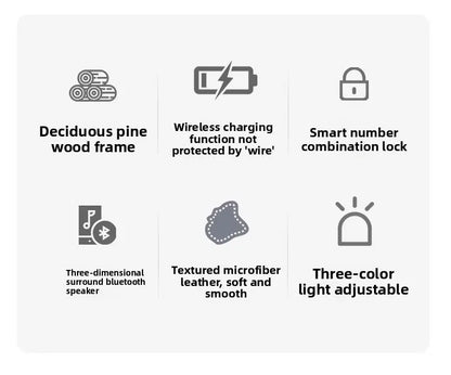 High-End Luxury Smart Bedside Table Modern Solid Wood Nightstand Wireless Charging Multifunctional Bedroom Furniture for Living