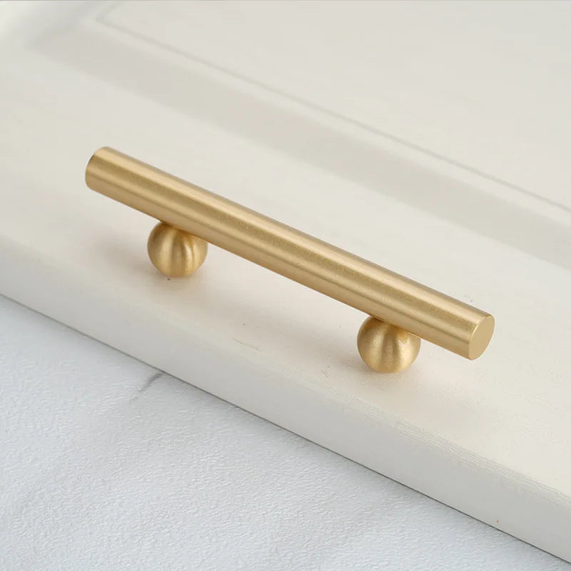 Solid Brass Elegant Modern Bar Pull, Solid Brass Single Hole Handle for Flush Mount on Cabinet and Furniture