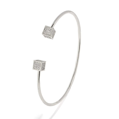 RAKOL BP2212 Fine Design Minimalist Colour Gemstone Zircon Dubai Bridal Adjustable Bangle Bracelets Jewellery Women