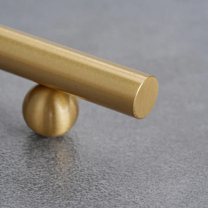 Solid Brass Elegant Modern Bar Pull, Solid Brass Single Hole Handle for Flush Mount on Cabinet and Furniture