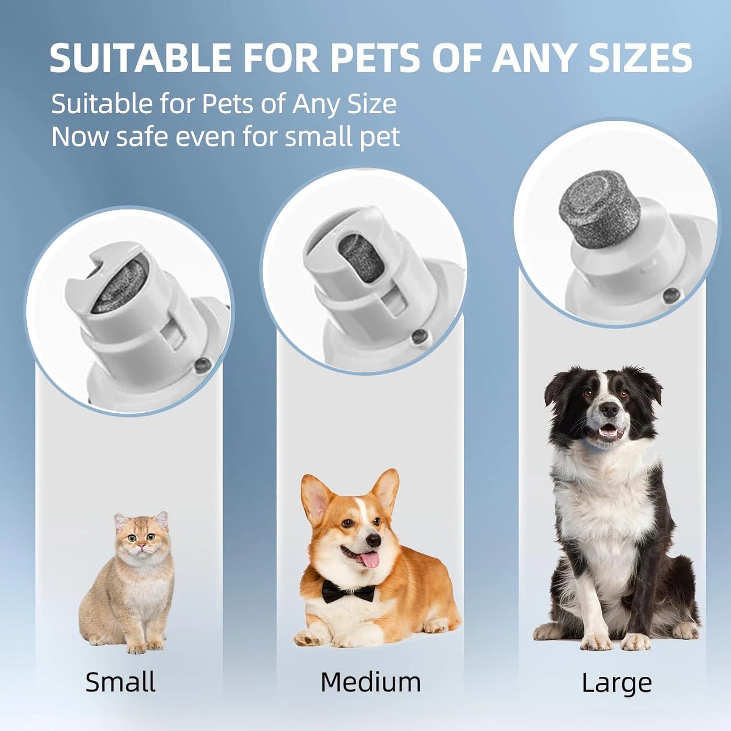 Two-Speed LED Light Display Electric Dog Nail Grinder Strong Power Low Noise Pet Nail File for All Types Cats Dogs Nail