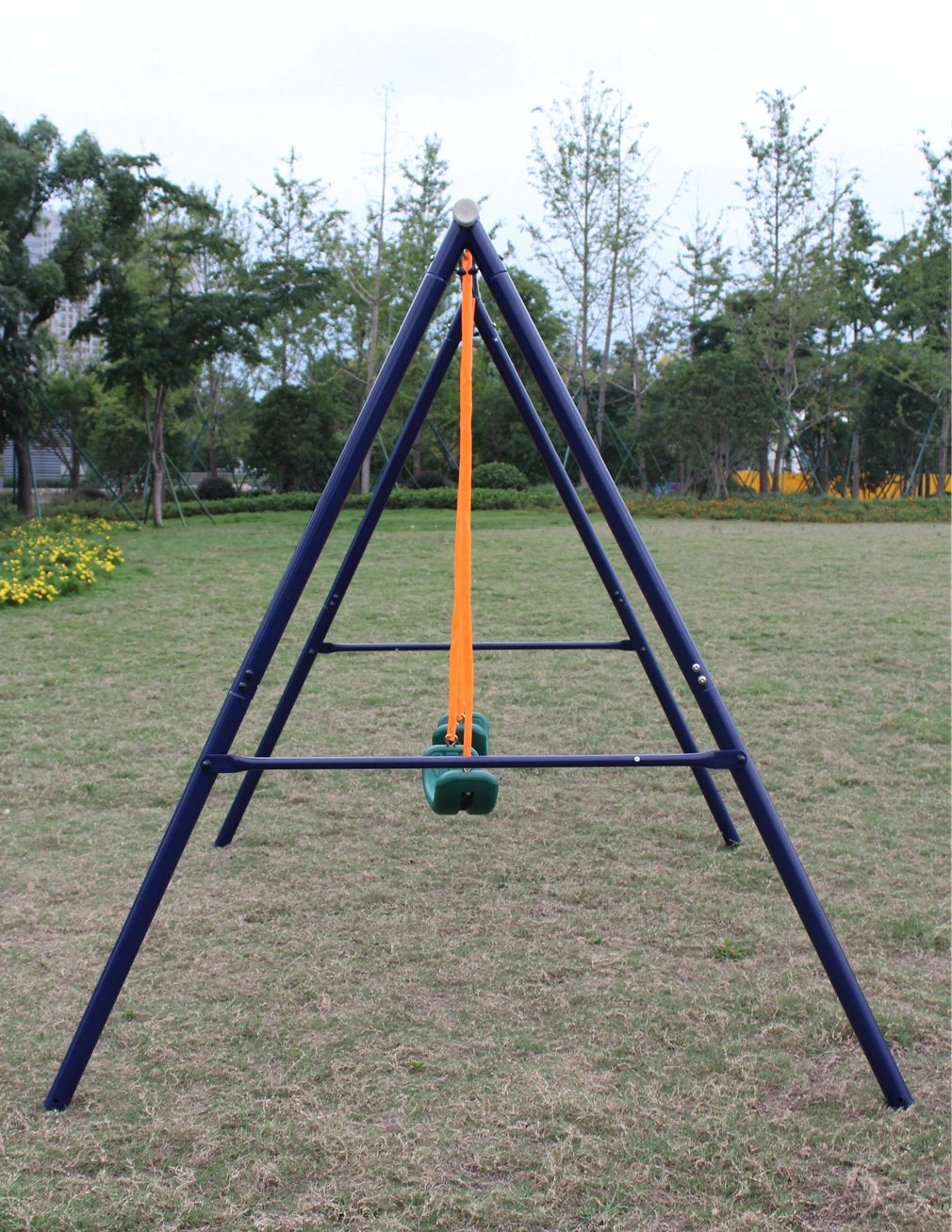 Modern Comfortable Double Seat Outdoor Swing for Children Stainless Steel Frame PE PP for Home Garden Park School Furniture