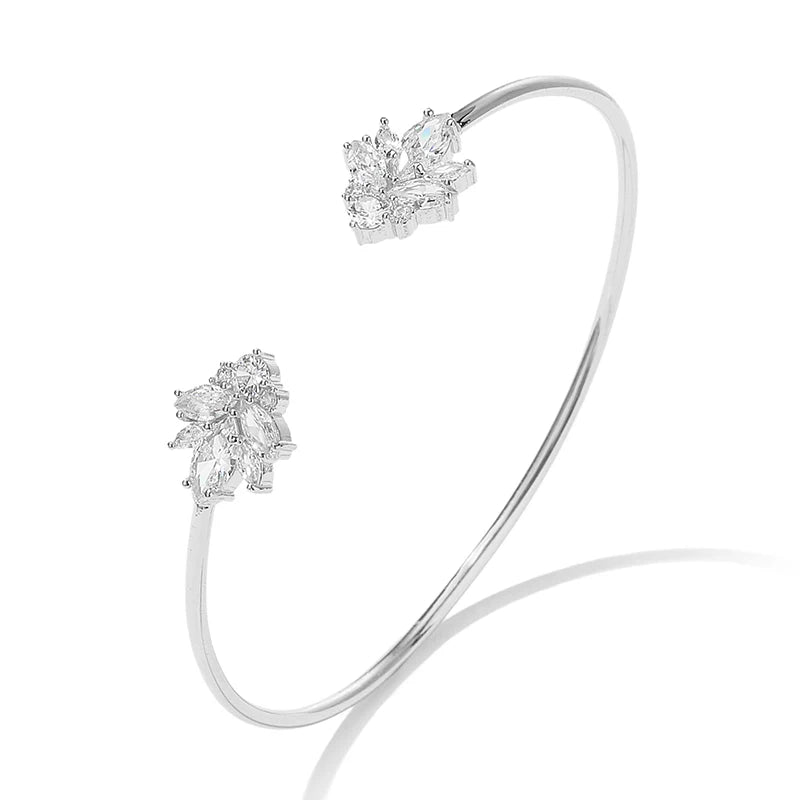 RAKOL BP2212 Fine Design Minimalist Colour Gemstone Zircon Dubai Bridal Adjustable Bangle Bracelets Jewellery Women