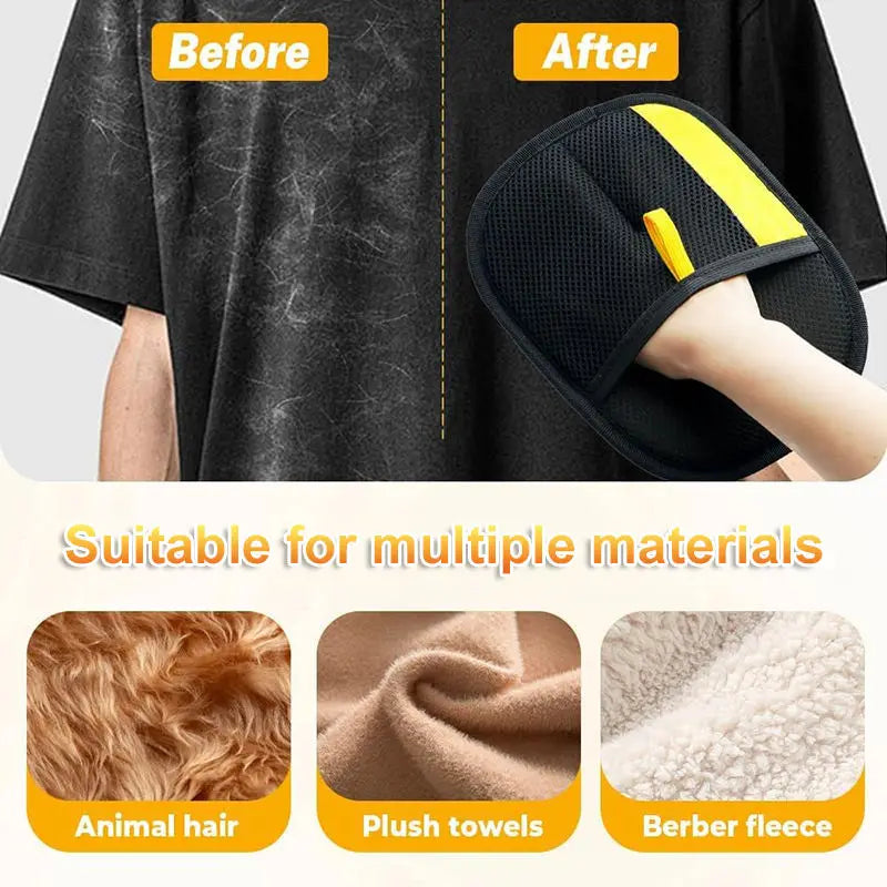 Dropshipping Two-Way Large Efficient Pet Hair Removal Gloves Electrostatic Double-Sided Reusable Washable Pet Grooming Gloves