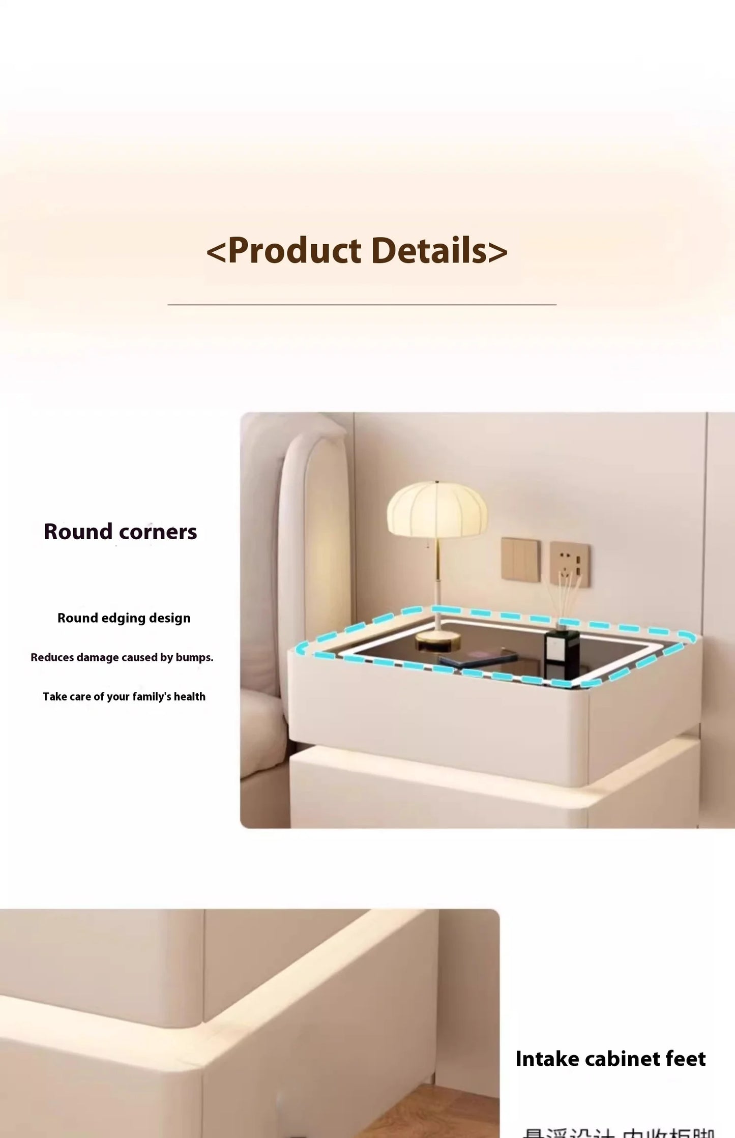 High-End Luxury Smart Bedside Table Modern Solid Wood Nightstand Wireless Charging Multifunctional Bedroom Furniture for Living