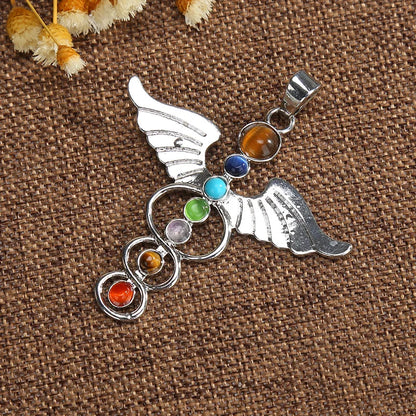 Jewellery Reiki 7 Chakra Stones Crystal Sterling Silver Healing Yoga Pendant Tree of Life Necklace for Women
