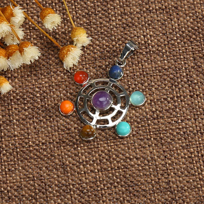 Jewellery Reiki 7 Chakra Stones Crystal Sterling Silver Healing Yoga Pendant Tree of Life Necklace for Women