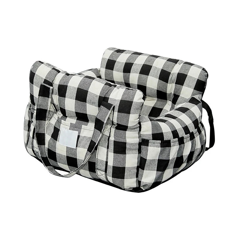 Custom Logo Portable Dog Bed Comfortable Design Dog Car Booster Seat for Pets with Safety Straps