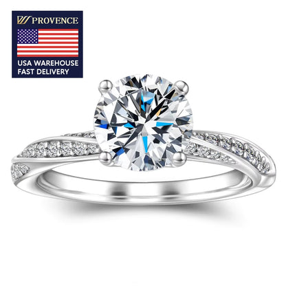 Fine Jewellery Women's Sterling Silver 925 Engagement Wedding Ring 1.5CT Moissanite Ring with Certificate Valentine's Day Gift
