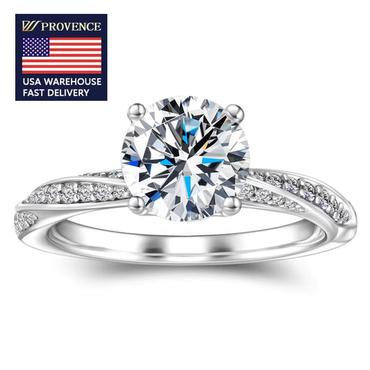 Fine Jewellery Women's Sterling Silver 925 Engagement Wedding Ring 1.5CT Moissanite Ring with Certificate Valentine's Day Gift