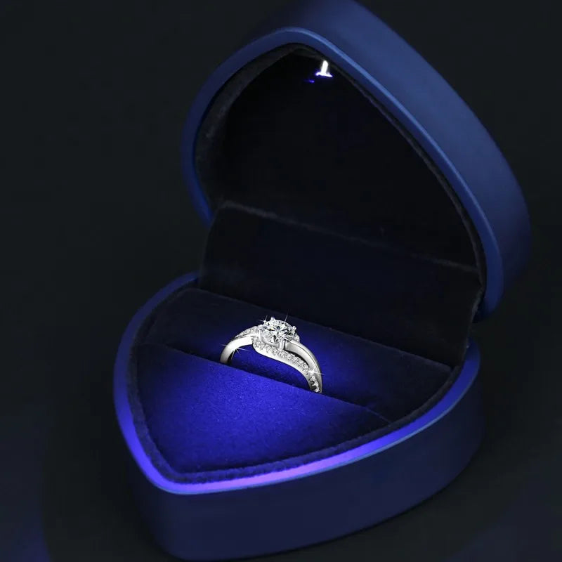 Fine Jewelry 18K White Gold Plated Charm Design VVs1 Moissanite Jewellery Wholesale Price 925 Sterling Silver Wedding Ring