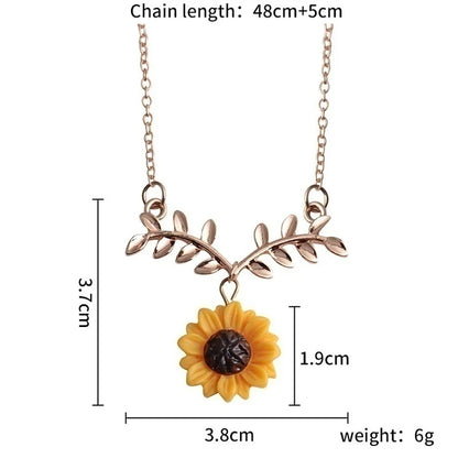 5pcs/lot Jewellery Set Women Sunflower Accessories Set Necklace/Earrings/Ring/Bracelet  Jewelry Sets for Women Girls Gifts