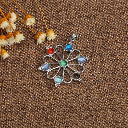 Jewellery Reiki 7 Chakra Stones Crystal Sterling Silver Healing Yoga Pendant Tree of Life Necklace for Women