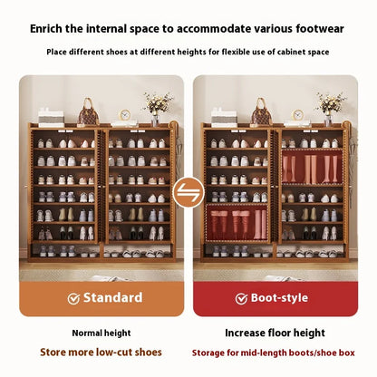 Large Capacity Dustproof New Model 40 Pairs Shoe Rack Simple Entryway Wooden Shoe Cabinet for Home Foyer Furniture