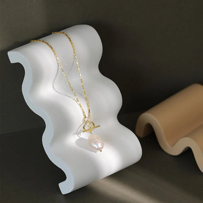 FUAMAY Dainty 925 Silver T Bar Baroque Freshwater Pearl Necklaces Pearls for Jewellery Making